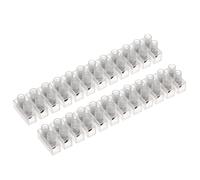 AUKENIEN 60A Barrette Connexion Bornier Electrique 60 Ampère Bloc de Jonction Électriques Blocs 12 Bornes a Vis Double Rangée Borne de Raccordement Rapide Blanc