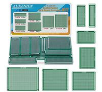AUKENIEN 7 Valeurs 40pcs PCB Plaque de Prototypage Circuit Imprimé Prototype Board 2x8 3x7 4x6 5x7 6x8 7x9 8x12 Carte de à Double Face Kit 7 Tailles Compatible avec Arduino Kits pour DIY Soudure