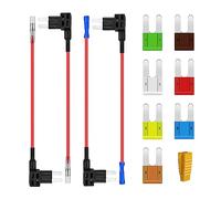 AUKENIEN Adaptateur Fusible 12V Micro2 Voiture Porte Fusible 5A-30A Nylon, Cuivre étamé Bleu ou Blanc