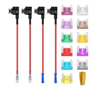 AUKENIEN Porte Fusible 12V Adaptateur Micro Voiture Add A Circuit Robinet Auto Fusibles Porte avec 2A 3A 5A 7,5A 10A 15A 20A 25A 30A 35A 40A Fusible Lame