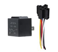 AUKENIEN Relais 12V 5 Broches Voiture SPDT JD1914 Relay 40A Relais Auto avec Faisceau de Câble Coloré pour Moto Camion Bateau Paquet de 1