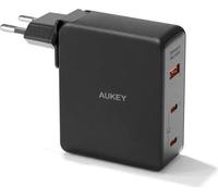 Aukey Aukey Omnia II Mix - Prise de voyage avec prise UE, US et UK - Chargeur GaN : plus rapide et plus compact - 2x USB-C, 1x USB-A - 140W - Noir