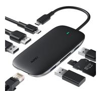 AUKEY Hub USB C 8 en 1 Adaptateur avec Ethernet Gigabit, HDMI 4K, lecteur de carte SD et MicroSD USB 3.0 CB-C71