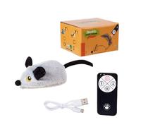 AUklOPVZZ Jouet pour Chat avec Queue, Souris télécommandée, Jouet interactif en Peluche pour Chats, Gris