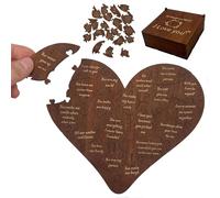 Aukojoy 20 raisons pour lesquelles je t'aime Puzzle en forme de cœur avec boîte cadeau - 20 raisons pour lui et elle, pour la Saint-Valentin, un anniversaire, un mariage