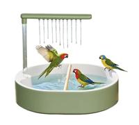 Aukojoy Bain automatique pour perruches avec système de douche circulant, fontaine pour perroquet gris africain, calopsitte, conure, perruche, inséparable