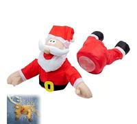 Aukojoy Crashing Santa Reindeer Animated Christmas, décoration de Noël amusante, décoration de fenêtre avec autocollant en verre et animation de jambe, cadeau de Noël (A)