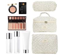 Aukojoy Ensemble de maquillage floral de grande capacité 3 pièces Trousse de toilette de voyage Organisateur pratique Trousse de toilette douce, g, 9.84 x 7.48 x 1.57Zoll, Fashion