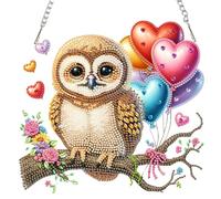 Aukojoy Hibou Ballons 2D Plat DIY Acrylique Diamant Art Pendentif Cristal Peinture Artisanat