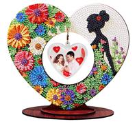 Aukojoy Impression à plat 2D DIY Impression sur bois Peinture diamant Décoration de table Décoration de table Art diamant Ornements de bureau pour adultes, accessoires de maison et de bureau