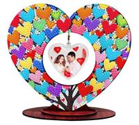 Aukojoy Impression à plat 2D DIY Impression sur bois Peinture diamant Décoration de table Décoration de table Art diamant Ornements de bureau pour adultes, accessoires de maison et de bureau