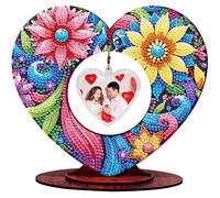 Aukojoy Impression à plat 2D DIY Impression sur bois Peinture diamant Décoration de table Décoration de table Art diamant Ornements de bureau pour adultes, accessoires de maison et de bureau