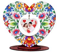 Aukojoy Impression à plat 2D DIY Impression sur bois Peinture diamant Décoration de table Décoration de table Art diamant Ornements de bureau pour adultes, accessoires de maison et de bureau