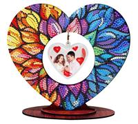 Aukojoy Impression à plat 2D DIY Impression sur bois Peinture diamant Décoration de table Décoration de table Art diamant Ornements de bureau pour adultes, accessoires de maison et de bureau