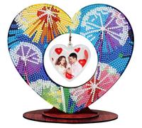 Aukojoy Impression à plat 2D DIY Impression sur bois Peinture diamant Décoration de table Décoration de table Art diamant Ornements de bureau pour adultes, accessoires de maison et de bureau