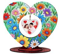 Aukojoy Impression à plat 2D DIY Impression sur bois Peinture diamant Décoration de table Décoration de table Art diamant Ornements de bureau pour adultes, accessoires de maison et de bureau