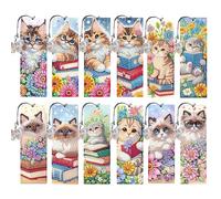 Aukojoy Lot de 12 marque-pages en diamant avec motif de paysage animal, projets artistiques, diamants de forme irrégulière, peinture diamant, marque-page pour lecteurs, maison, bureau, décoration et