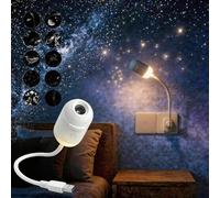 Aukojoy Projecteur de Galaxie et d'Étoiles de Nuit, Nébuleuse de Plafond, Lampe LED de Plafond, Lampe Ambiante à Ciel Étoilé Rotatif à 360°, Éclairage d'Ambiance Voie Lactée HD pour Chambre et Voiture
