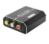 AUKOKIOULA Convertisseur RCA vers HDMI, adaptateur AV vers HDMI 1080p avec alimentation USB, convertisseur audio vidéo composite CVBS prend en charge PAL/NTSC pour PS2/PS3, Wii, Xbox, magnétoscope