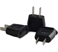 Aukru 3X Adaptateur de Voyage EU Europe FR Prise vers USA amérique/uS/Chine, Japon Canada, Mexique Adaptateur(Noir)