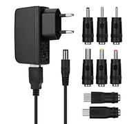 Aukru 8 en 1 Chargeur USB 5V 2A Adaptateur Secteur avec 8 Embouts Connecteur à d'écoupage pour différents appareils -Noir
