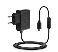 Aukru Micro USB 5V 3000mA avec Interrupteur Alimentation pour Raspberry Pi 2/3 Model B, B+(Plus), Banana pi - Noir
