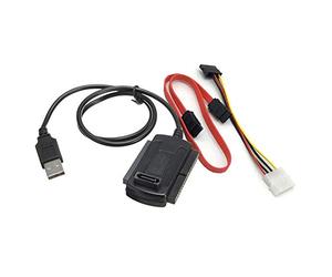Aukson Câble adaptateur 3 en 1 USB 2.0 vers IDE/SATA Comprend une prise SATA 15 broches et un câble Molex 4 broches (bloc d'alimentation non inclus)