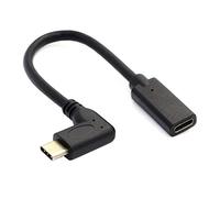 Aukson Câble d'extension H50 USB-C coudé à 90 degrés - Type C mâle vers femelle - Compatible Thunderbolt 3 - 20 cm - USB 3.1 Type C optimisé pour les espaces restreints
