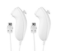 Aukuoy Lot de 2 contrôleurs Nunchuck pour Wii, contrôleur de Jeu à Distance Nunchuk Jostick Compatible avec Les manettes de Jeu vidéo Nintendo Wii et Wii U