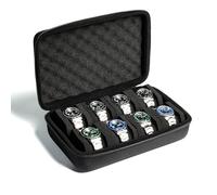 AUKURA Coque rigide pour montre à 8 compartiments, étui rigide pour montres, étui rembourré pour exposer et organiser les montres