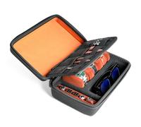 AUKURA Étui de montre pour le voyage et le rangement (3 emplacements rembourrés avec compartiment à lunettes et accessoires), peut contenir des lunettes, des bagues, des boutons de manchette et un