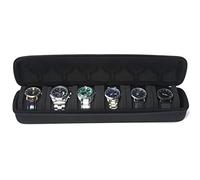 AUKURA Étui de voyage rigide et portable pour montre pour homme (noir, 6 emplacements)