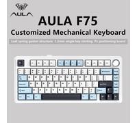 Aulacn Clavier mécanique F75 – 2.4G, Bluetooth, filaire, RVB, 75%, profil OEM – Cedar Green