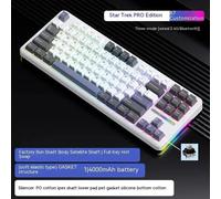AULA-Clavier mécanique sans fil F87 Pro,2.4g,USB,Bluetooth,LeicMode,87 touches,RVB,joint PBT,5 couches,silencieux,clé complète,aucun impact - Type Star Trek-Gray shaft #A