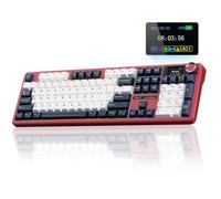 AULA F108 PRO - Clavier mécanique sans fil avec écran et bouton, clavier de jeu remplaçable à chaud avec batterie de 8000 mAh, commutateurs pré-lubrifiés, rétroéclairage RVB, touches PBT claviers