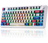 Aula F75 Clavier mécanique sans fil, clavier crémeux avec rétroéclairage RVB remplaçable à chaud, 81 touches, 75 %, Bluetooth/2,4 GHz/Type-C, son crémeux - Commutateurs de faucheuse
