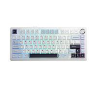 AULA F75 Clavier sans fil mécanique 75 %, disposition QWERTY US, Tri-Mode (Filaire/Bluetooth/2,4 GHz) - Bleu glacier/Interrupteur Reaper