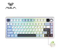 Aula F75 Max 75% - 3 modes (filaire, 2.4G, BT) - clavier mécanique commutable - Axe Moissonneuse - molette RGB - Bleu Glacier
