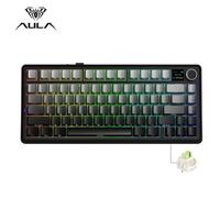 Aula F75 Max 75% - 3 modes (filaire, 2.4G, BT) - clavier mécanique commutable - Axe Moissonneuse - molette RGB - Noir Écueil