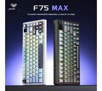 AULA F75 MAX clavier mécanique de jeu 75% filaire/Bluetooth/2.4G clavier e-sports rvb échangeable à chaud avec écran TFT pour PC/Mac Glacier Blue