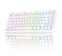 AULA F75 Pro Clavier mécanique sans fil avec bouton, clavier de jeu personnalisé remplaçable à chaud, rétroéclairé RVB, commutateurs pré-lubrifiés, touches PBT imprimées sur le côté, clavier