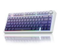 AULA F75 Pro clavier mécanique sans fil, clavier personnalisé 75 %, rétroéclairage RVB, commutateurs linéaires lubrifiés, touches PBT imprimées, violet dégradé