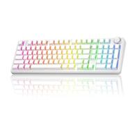 AULA F99 Pro Clavier mécanique sans fil version silencieuse, BT5.0/2,4 GHz/USB-C, clavier personnalisé remplaçable à chaud, structure de joint, commutateurs linéaires pré-lubrifiés rétroéclairés RVB
