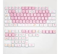 AULA MOA Lot de 116 touches PBT pour clavier mécanique, motif lapin rose, jolies touches compatibles avec les commutateurs MX Cherry et disposition 100 %, TKL, 75 %, 65 %, 60 %