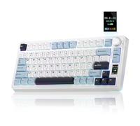 AULA S75 PRO Clavier mécanique sans fil avec écran et bouton, clavier de jeu remplaçable à chaud à 75 % avec commutateurs pré-lubrifiés, rétroéclairage RVB, touches PBT au son crémeux, claviers de jeu