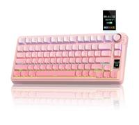 AULA S75 PRO Clavier mécanique sans fil avec écran et bouton, clavier de jeu trimode remplaçable à chaud, 75 %, commutateurs pré-lubrifiés, rétroéclairage RVB, touches PBT imprimées sur le côté