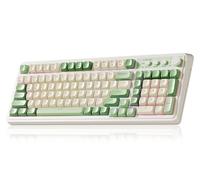 AULA S99 Clavier de jeu sans fil, trois modes Bluetooth/2,4 GHz/USB-C, clavier crémeux personnalisé avec pavé numérique, bouton multimédia rétroéclairé RVB, joli clavier programmable pour joueur PC