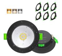 Aulaiyi Spot LED Encastrable Extra Plat 230V, 6W 750LM Spots de Plafond Trou Ø75-85mm, Blanc Chaud Blanc Neutre Blanc Froid Spot Salle de Bain IP44 pour Cuisine, Noir Lot de 6 (Non Dimmable)
