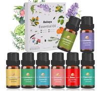 Aulaya Huile Essentielle 8x10ml, Kit Huile Essentielle pour Diffuseurs, 100% Pure Avec Lavande, Eucalyptus, Rose, Romarin, Bergamote, Citronnelle, Menthe Poivrée, Orange Douce