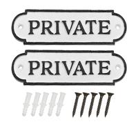 AuldHome Lot de 2 plaques de porte privées en fonte de style rustique